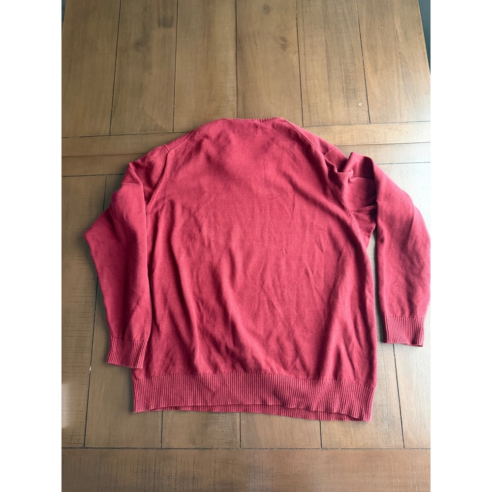 Duluth Trading Co Mens 2XL Tall Red Crew Neck Cotton Blend Knit Sweater - Picture 4 of 6